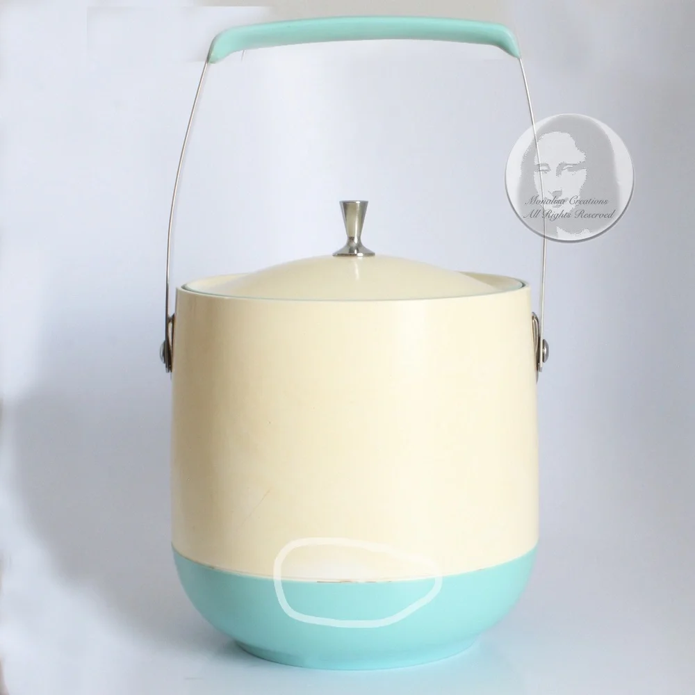 Mid Century Modern Ice Bucket Barware MCM Space Age Vintage 70s Home Decor